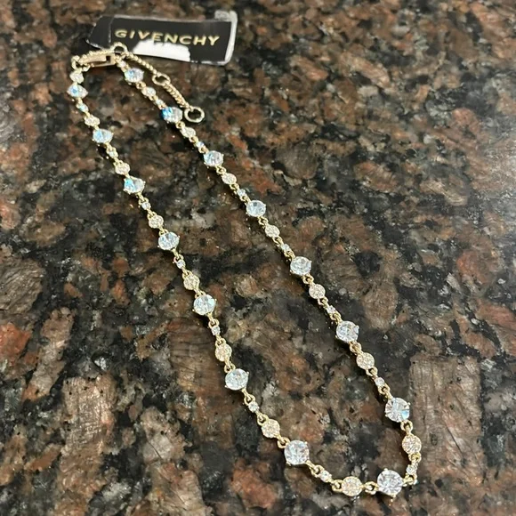 NWT Givenchy Gold Tone Crystal Collar Necklace - Picture 5 of 6